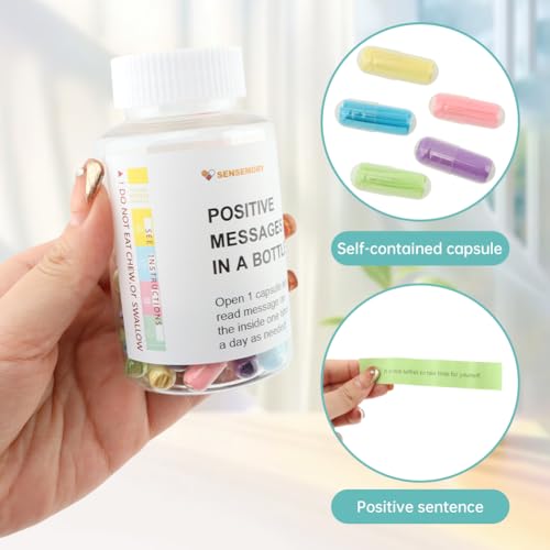 50 Positive Messages in a Bottle,Positive Affirmations Card,Self Care Kit Mediation,Stress Relief Gifts for Women Men Birthday Unique,Back To School Gift For Teachers