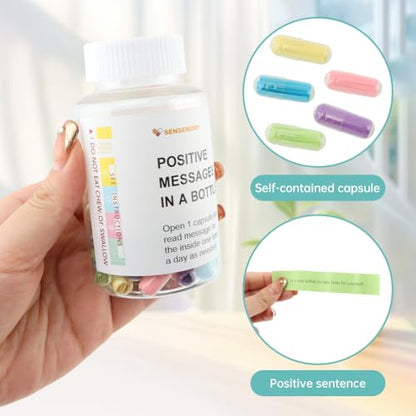 50 Positive Messages in a Bottle,Positive Affirmations Card,Self Care Kit Mediation,Stress Relief Gifts for Women Men Birthday Unique,Back To School Gift For Teachers