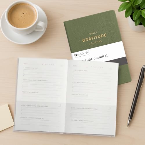 And Per Se Gratitude Journal – 5 Minute Daily Practice for Women with Prompts & Quotes – Undated Mindfulness & Happiness Notebook (Olive Green) - color: i.Olive Green
