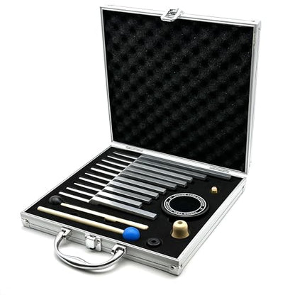Solfeggio Tuning Forks Set, 10 pcs Unweighted Silver Solfeggio Tuning Forks, Aluminum Alloy with Tuning Fork Activator,2 Rubber Mallet, Cleaning Cloth and Exquisite Aluminum Box - size: Solfeggio 10 set Silver（(Upgraded)）