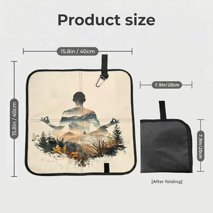 Yoga Meditation (6) Print Folding Seat Pad, Portable Camping Seat Cushion for Outdoor