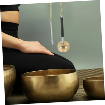 UPKOCH Portable Hand Bell for Meditation Buddhism Prayer Bell Durable Temple Chime with Crisp Sound for Yoga Mindfulness and Spiritual Practices