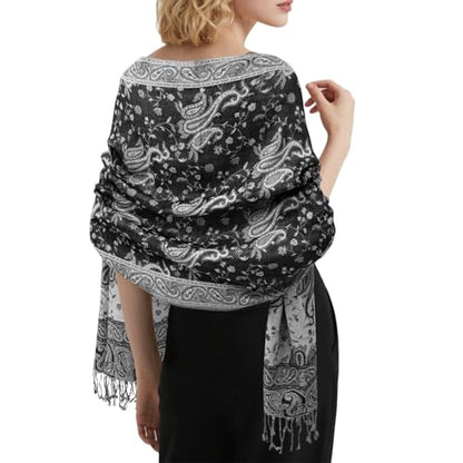 E-Clover Pashmina Shawl Wraps for Women Evening Dresses Elegant Soft Rave Scarf Festival Reversible Men Scarves