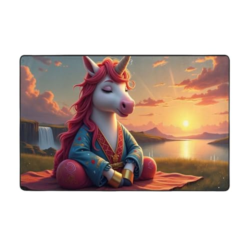 Magical Pink Meditation-A Print Area Rugs for Living Room Bedroom, Washable Soft 3x5 Throw Rugs Non Slip Carpet for Bedroom Decor Aesthetic 60x39 inches