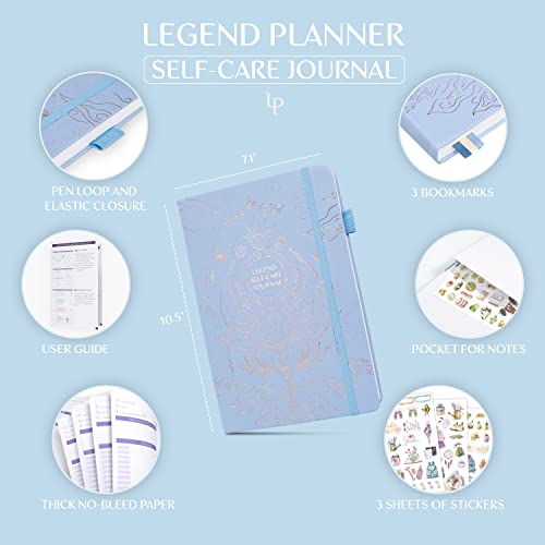 Legend Self-Care Journal – Guided Daily Reflection Journal to Support Mental & Physical Health – Daily Mood, Meditation & Personal Development Notebook – 7.1x10.5”, Lasts 3 Months (Periwinkle Gold) - color: Periwinkle Gold