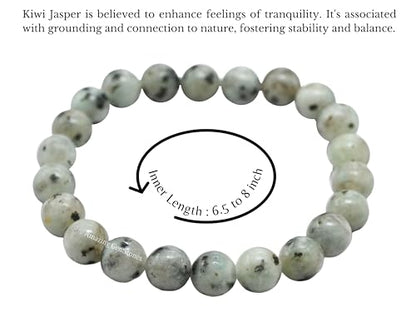 Amazing Gemstone Crystal Bracelet for Women Men's Gifts - Protection Healing Crystal Bracelet - 8mm Gemstone Beaded Stretchable Bracelet Pulseras Para Hombres Mujer Stocking Stuffers Mothers Day Gift (Kiwi Jasper) - color: Kiwi Jasper