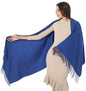TwoYek Womens Scarf Pashmina Shawls and Wraps for Evening Dress Wedding Bridesmaid Gift - color: Blue