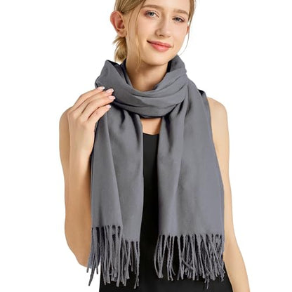 Ciormis Pashmina Scarf for Women, Soft Pashminas Shawls and Wraps for Evening Dresses, Wedding Bride Bridesmaid Shawls Scarf - color: J# Grey