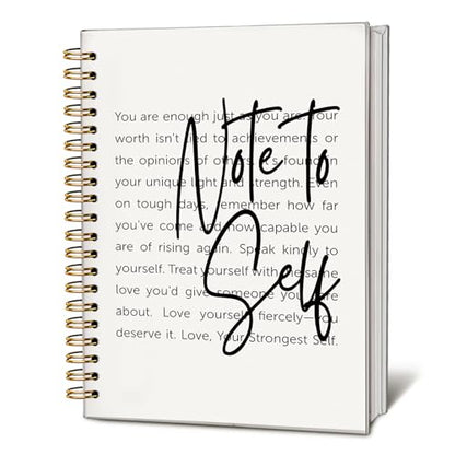Note To Self Mental Health Journal, Therapy Journal for Mental Health, Mental Health Counselor Gifts, Mental Health Journal for Women, Hardcover Spiral Notebook 160 Pages 5.5x8.3 Inch - color: Note To Self