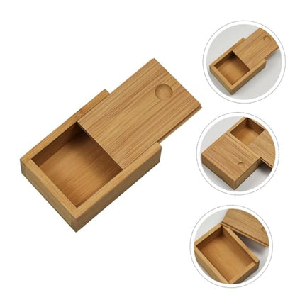 Chic Bamboo Pull-out Lid Storage Box for Jewelry Organization Retro Decorative Case for Home Office Stylish Desktop Decor