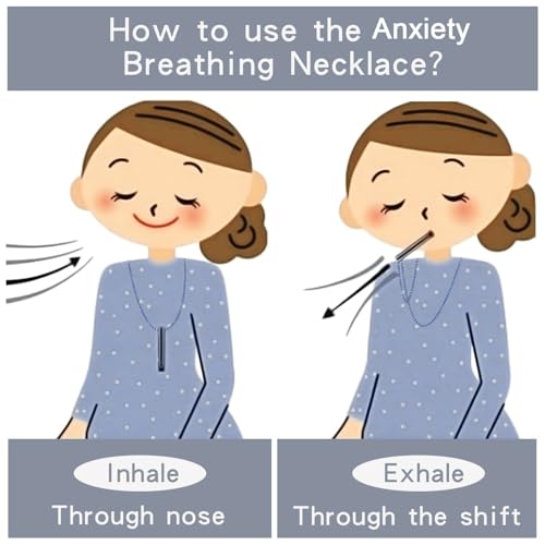 Anxiety Breathe Easy Necklace – Mindfulness Breathing Tool with Stainless Steel Pendant for Natural Calm, Stress Relief