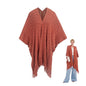 MissShorthair Knit Shawl Wraps for Women Boho Crochet Shawls Cape Open Front Cardigan - color: Rust Red