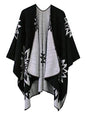 Urban CoCo Women's Color Block Shawl Wrap Open Front Poncho Cape - color: Series 22-black