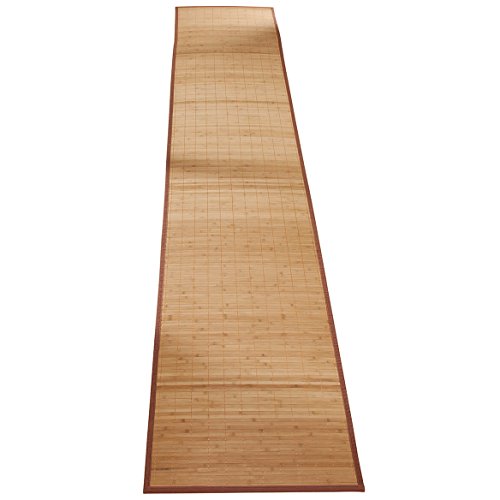 WalterDrake Miles Kimball Bamboo Non-Slip Runner with Nylon Trim, 23” x 118” – Narrow Rubber Backed Bamboo Runner with Water Resistant Capabilities for Kitchen, Sunroom, Hallway & Entranceway