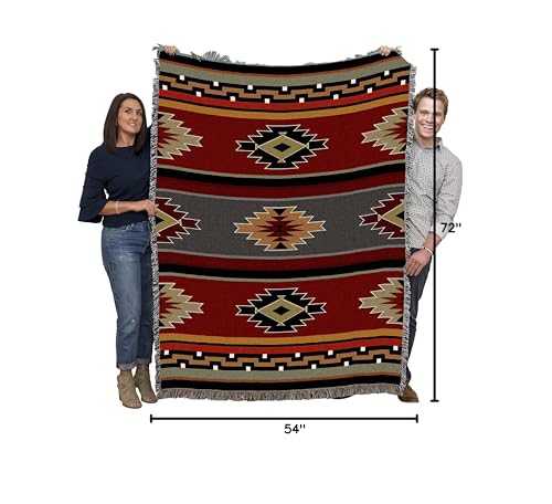 Pure Country Weavers Kaibab Blanket - Southwest Native American Inspired - Gift Tapestry Throw Woven from Cotton - Made in The USA (72x54) - size: Large