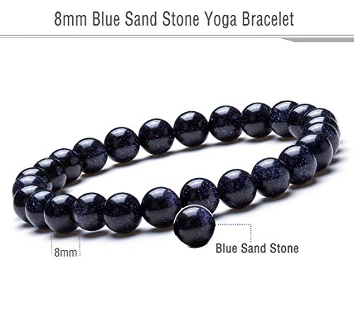 Men Women 8mm Natural Stone Lava Rock Diffuser Bracelet Elastic Yoga Agate Beads Bracelet Bangle - color: Set 4