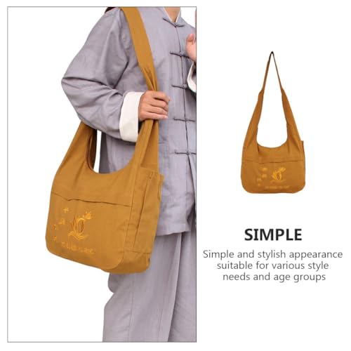 BESPORTBLE Buddha Bag Canvas Crossbody Sling Monk Bag for Meditation Pilgrimage with Spacious Storage and Durable Fabric