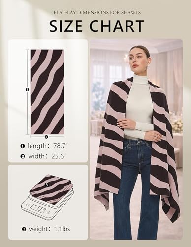 PULI Women's Pashmina Shawl Wraps for Evening Dress Large Scarf Blanket Long Wedding Bridal Winter Warm Shoulder Wrap - color: Wave-chocolate Brown