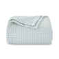 Lightweight Cotton Waffle Throw Blanket, Modern Two-Tone Check Pattern, Soft & Breathable for Bed, Couch, Sofa, All Seasons –Light Blue/White, 50"x60" - color: Blue/White, size: Twin