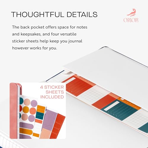 Oriole Vegan Leather Ruled Notebook - Pink | 176 Pages of Thick Lined Paper | Soft Touch Hardcover Journal (5 x 8 in) with Gold Foil Bird Design & Luxury Gift Box - color: Pink