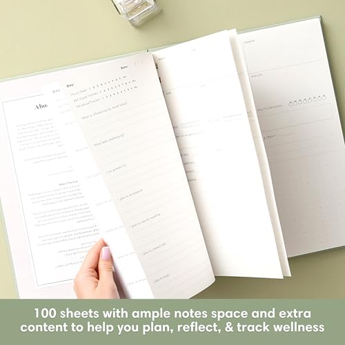 Blue Sky Everygirl Self-Care Journal, 6" x 8", Undated, Soft Sage Cover, Safety Wirebound, Guided Prompts for Wellness, Mindfulness and Reflection (Soft Sage)