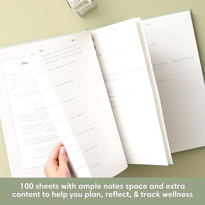 Blue Sky Everygirl Self-Care Journal, 6" x 8", Undated, Soft Sage Cover, Safety Wirebound, Guided Prompts for Wellness, Mindfulness and Reflection (Soft Sage)