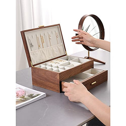 Wooden Storage Box with Lid Organizer Handmade Craft Jewelry Case Wooden Box