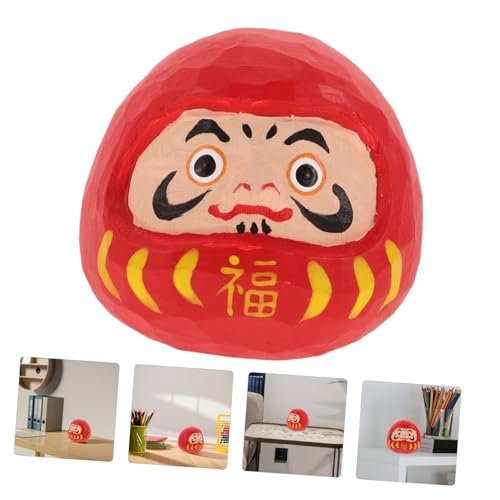 Unique Miniature Statue Decorative Wooden Bodhidharma Artistic Appeal Multifunctional Home Decor Retro Style