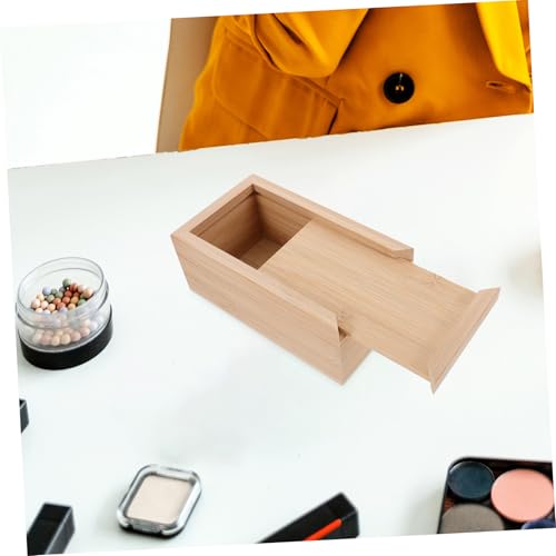 Wooden Slide Lid Storage Box Unfinished Wood Jewelry Case Retro Pull-out Organizer for Small Items for Home Decor Multi-purpose Container