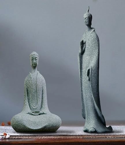 Home Buddha Statue for Home, Zen Desktop Buddha Statue Set of 3, Chinese-Style Tranquil Decorative Figurines for Zen Gardens and Meditation Spaces,
