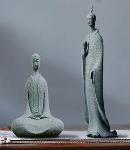 Home Buddha Statue for Home, Zen Desktop Buddha Statue Set of 3, Chinese-Style Tranquil Decorative Figurines for Zen Gardens and Meditation Spaces,