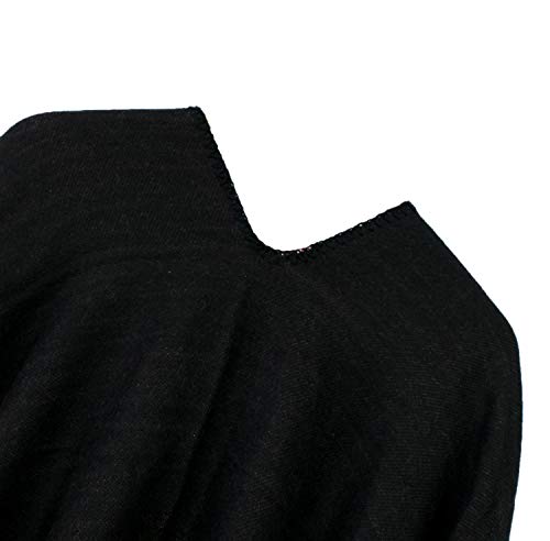 Urban CoCo Women's Color Block Shawl Wrap Open Front Poncho Cape - color: Series 21-black