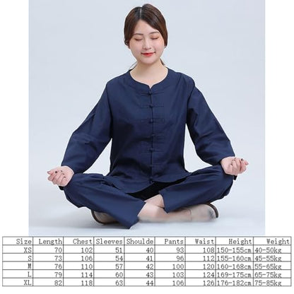 Meditation Clothing Meditation Clothes Suit,Chinese Round Neck Cloths Meditation Cloths Buddha Unisex - color: White, size: Small
