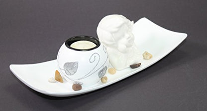 Zen Tabletop Love Angel Cupid Rock Candle Holder Home Decor Relaxing Tranquility Gift (idea for Valentine's Gift)
