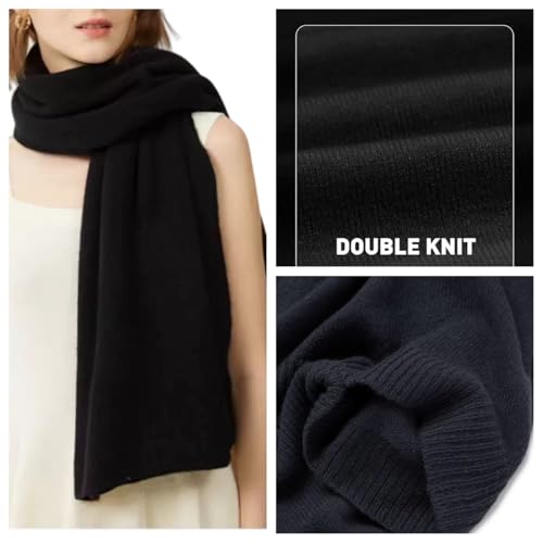 WaJuemy Shrug Sweater Shawl Wraps for Women Soft Cashmere Ponchos Sweater Cardigan Casual Open Front Top Cape Shawls - color: 01 Black