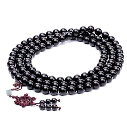 Natural Black Sandalwood 108 Mala Bracelet for Men Buddha Beads Necklace Ebony Prayer Beads Bracelet - style: 10mm Black Sandalwood - 41 inches