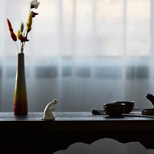 KJYHXX White Porcelain Zen Buddha Statues Creative Monk Figurine Ceramics Crafts Decorative Ornament Home Decoration Accessories(knelling)