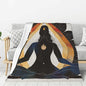 Yoga Meditation Prints Throw Blanket (280g Flannel) Anti-Pilling Warm Fuzzy Blankets for Bed Sofa Couch Travel 40x50 inch