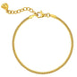 WEARON Gold Bracelet for Women 14K Gold Plated Snake Herringbone Figaro Cuban Bead Paperclip Cable Box Chain Simple Jewelry - style: Snake Chain 2.1mm