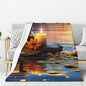 60"X50" Throw Blanket Plush Flannel Fleece Blanket Soft Lightweight Candles Meditation Stones Cozy Blankets for Bed Couch Sofa Travel - size: 60"x50"
