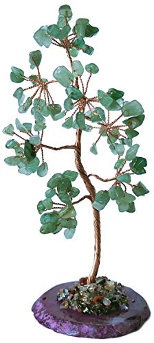 Mina Heal Healing Crystals Tree/Bonsai Tree for Home Decor, Room Decor and Office Desk, Spiritual Gifts for Energy Healing, Good Luck Gifts for Wealth & Prosperity, and Decorative Home Accessories - color: Green Aventurine Jade (Green)
