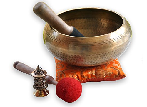 6.5 Inch Relaxing Yoga Meditation Om Peace Singing Bowl/Cushion/Rosewood Mallet/drum stick and free cushion