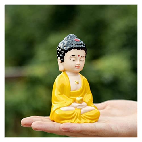 Sculpture Tabletop Sculptures Outdoor Decor Garden,Buddha Statue Ornaments Zen Ceramics Small Tathagata Car Decoration Crafts