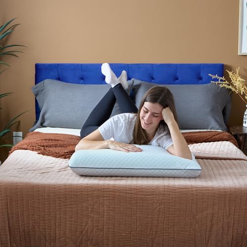 Weekender Cooling Gel Memory Foam Pillows for Sleeping – Queen Size, Set of 2, Ventilated Cooling Pillows for Side & Back Sleepers, Neck & Shoulder Support, Medium Firm, Washable Cover - size: Queen, style: 2 Pack