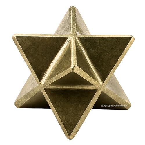 Amazing Gemstone Pyrite Merkaba Crystal - 0.75 Inches Metaphysical Merkaba Star for Meditation - Energetic Tetrahedron Crystal and Healing Stones for Spiritual Growth and Healing (15-20mm) - color: Pyrite, size: 15-20 mm