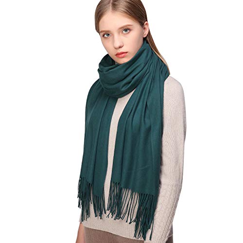 RIIQIICHY Women's Scarf Pashmina Shawls and Wraps for Evening Dress Bridesmaid Wedding Bridal Winter Warm Long Large Scarves - color: Green