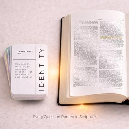 Christian Conversation Cards – 150 Scripture Reflection Questions to Deepen Faith & Spark Meaningful Discussion | Bible Devotional Cards for Groups & Personal Growth | Thought Provoker - color: Gray