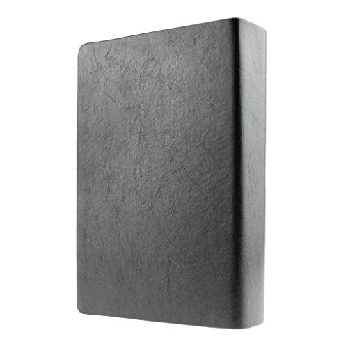 RUIXIA Ruled Page A5 Notebook Super Thick 320 Sheets Sketch Book with PU Leather Cover 100GSM Paper Notepad Lined Journal Drawing Pad Diary for Study Working Travelling Black Grey NOT-BOK-0026-TXP - color: Black with Grey Edge