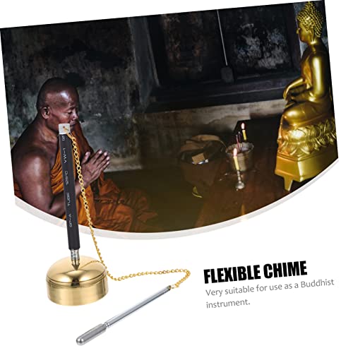 Generic Telescopic Meditation Sound Chime Handbell Lightweight Buddhist Accessory for Temple Prayer and with Smooth Edges and Construction