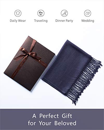 EURKEA Women's Scarf Pashmina Silky Soft Shawls Wraps Stole for Evening, Wedding and Gift - color: Charcoal